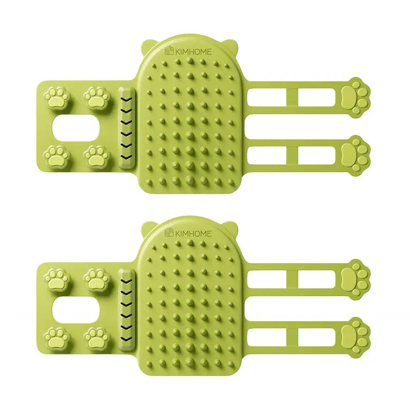 Cat Grooming Supplies 2-Pack Self-Grooming Slicker Brush - Corner Scratching Board with Silicone Massaging Brush, Hair Care & Scratch Relief Gadget for Cats & Kittens, Durable Wear-Resistant