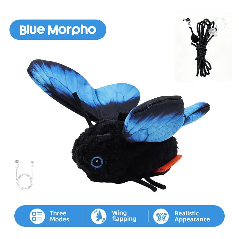 Interactive Butterfly Cat Toy, Motion Activated & USB Rechargeable, Realistic Flapping Wings, Self-Play Teaser Toy for Indoor Cats & Kittens