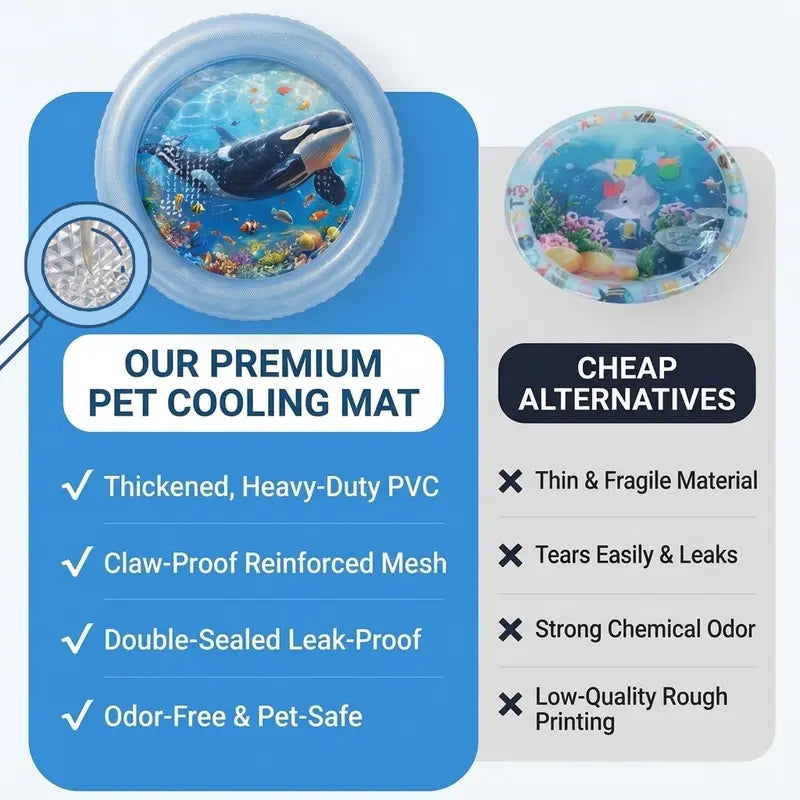 Thickened Anti-Scratch Leakproof Water Mat for Indoor Cats - Durable Interactive Toy, Christmas Gift, Pet Cooling Mat, Pet Supplies, Cat Accessories
