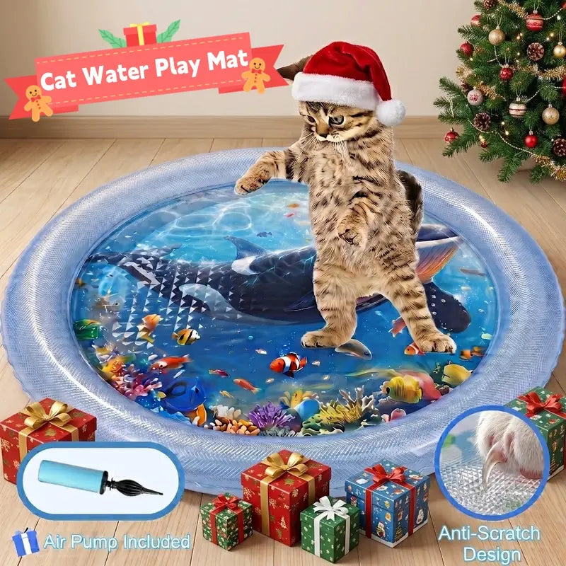 Thickened Anti-Scratch Leakproof Water Mat for Indoor Cats - Durable Interactive Toy, Christmas Gift, Pet Cooling Mat, Pet Supplies, Cat Accessories