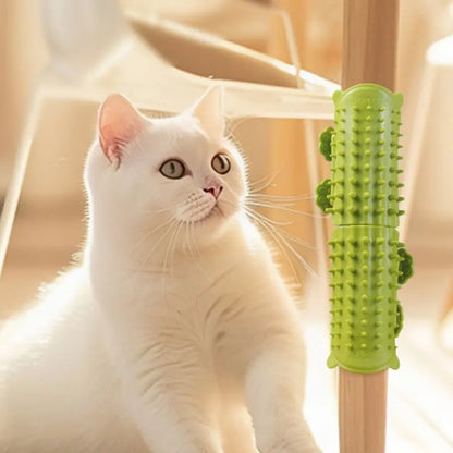 Cat Grooming Supplies 2-Pack Self-Grooming Slicker Brush - Corner Scratching Board with Silicone Massaging Brush, Hair Care & Scratch Relief Gadget for Cats & Kittens, Durable Wear-Resistant