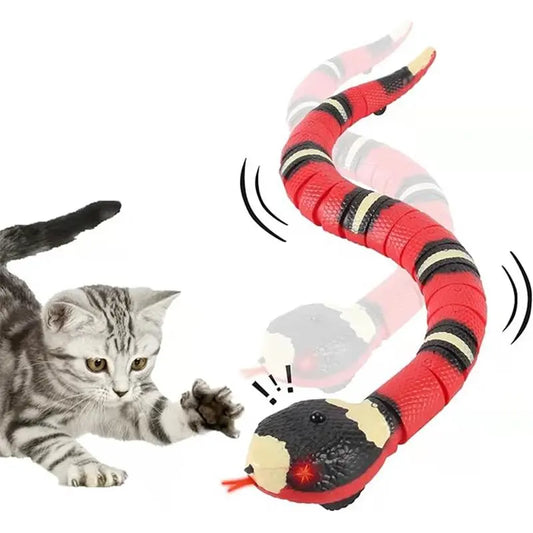 USB Rechargeable Interactive Realistic Smart Sensing Snake Cat Toy - Obstacle-Evading, No Remote Control, Halloween Fun Prank Prop Toy, Great Gift for Indoor Cats & Children