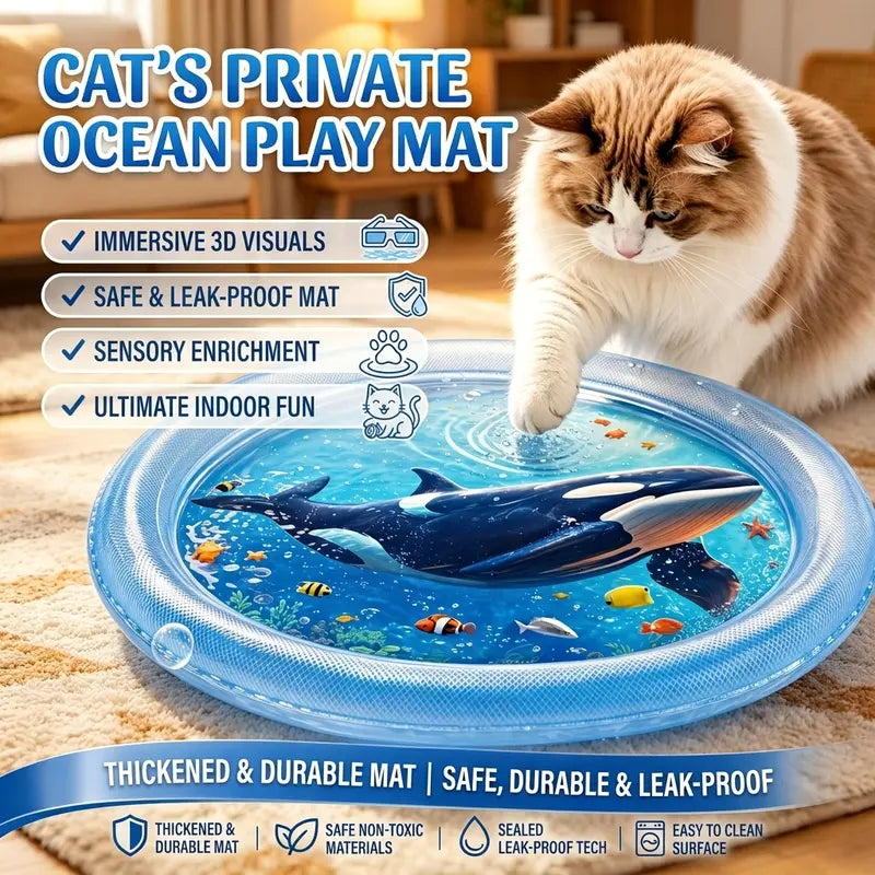 Thickened Anti-Scratch Leakproof Water Mat for Indoor Cats - Durable Interactive Toy, Christmas Gift, Pet Cooling Mat, Pet Supplies, Cat Accessories