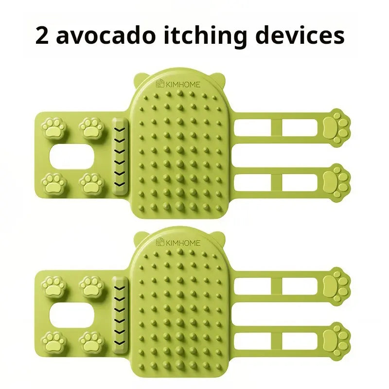 Cat Grooming Supplies 2-Pack Self-Grooming Slicker Brush - Corner Scratching Board with Silicone Massaging Brush, Hair Care & Scratch Relief Gadget for Cats & Kittens, Durable Wear-Resistant